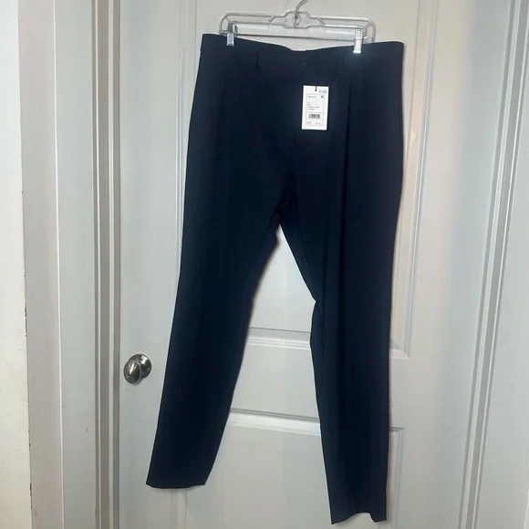 NEW Theory Zaine Precision Ponte in Baltic Deep Navy Straight Leg Pants, Size 40